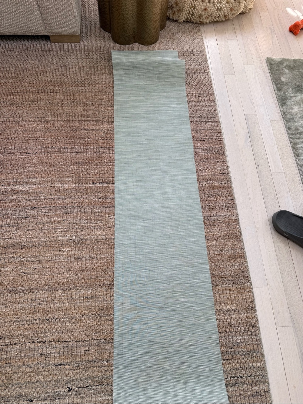 Chilewich Table Runner 6’ long x 13” wide Mint Green Tonal